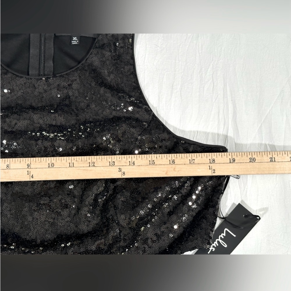 Lulus Life Illuminated Black Sequin Cutout Skater Dress Size L NWT Homecoming - Picture 9 of 13